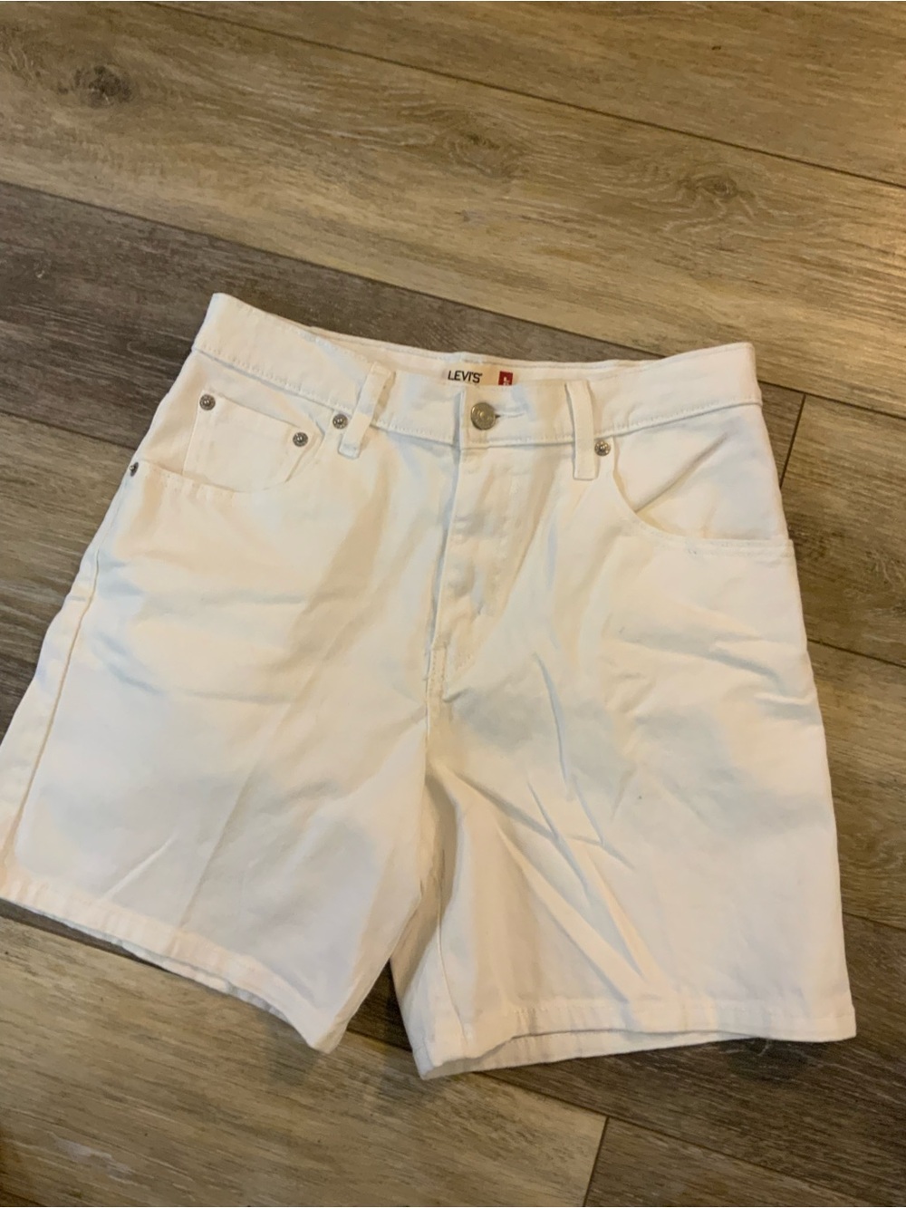 Levi's Women's White Denim Bermuda Shorts